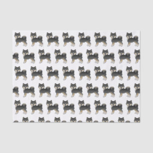 Papel De Seda Padrão De Cachorro Malamuto Preto E Tano Do Alasca