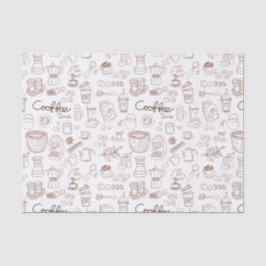 Papel De Seda Padrão De Café Bonito