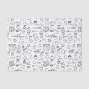 Papel De Seda Padrão de Café Cachorro Negro