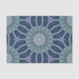 Papel De Seda Padrão de caleidoscópio geométrico azul-marinho e 