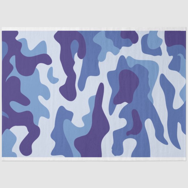 Papel De Seda Padrão de camuflagem azul (Frente )