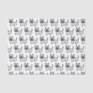 Papel De Seda Padrão de Cão de Cartoon Cairn Terrier Cute