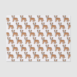 Papel De Seda Padrão De Cão De Cartoon De Escada Vermelha E Bran