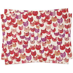 Papel De Seda Padrão de Cat Colorida Divertida