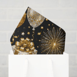 Papel De Seda Padrão de Celebração de Ano Novo Luxuoso