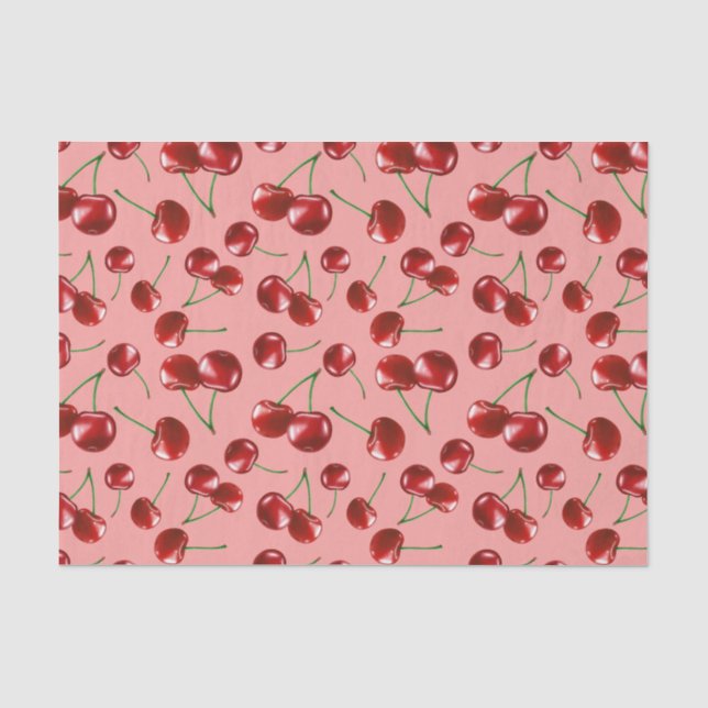 Papel De Seda Padrão de cereja doce (Frente )