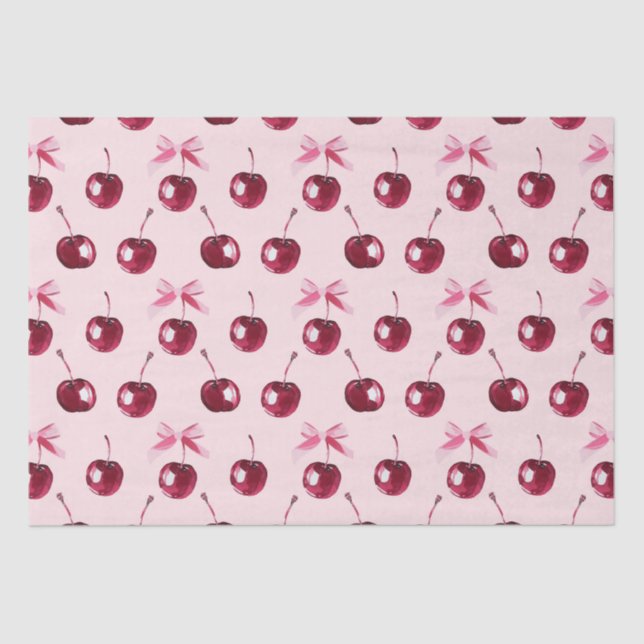 Papel De Seda Padrão de Cherries Coquette (Frente )
