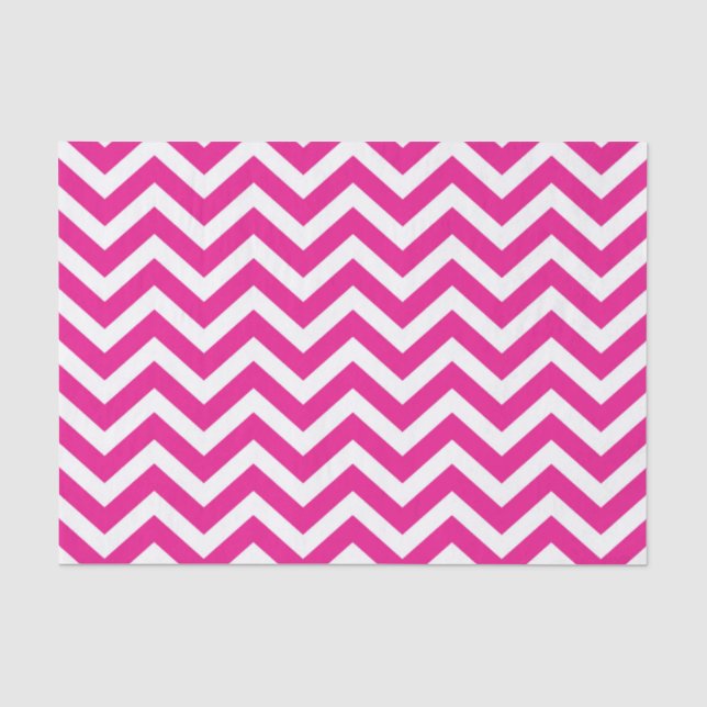 Papel De Seda Padrão de Chevron Cor-de-Rosa e Branco (Frente )