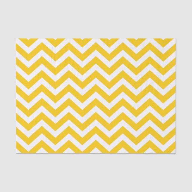 Papel De Seda Padrão de Chevron Dourado e Branco (Frente )