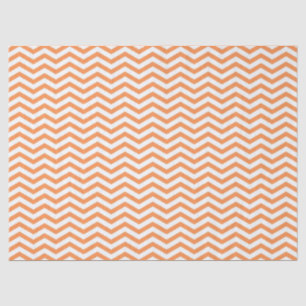 Papel De Seda Padrão de Chevron Listrado Laranja Branco