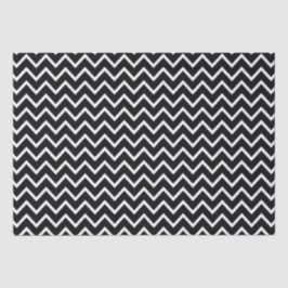 Papel De Seda Padrão de Chevron Preto e Branco