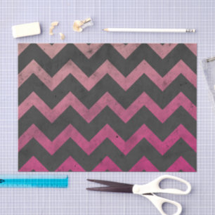 Papel De Seda Padrão de chevron rosa magenta vermelho ombre cinz