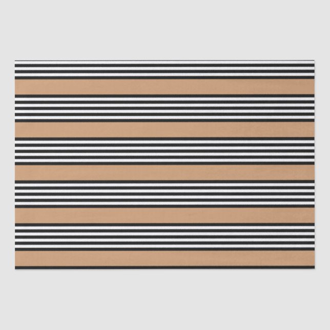 Papel De Seda Padrão de cinco faixas, preto e branco, com bronze (Frente )