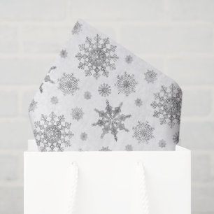 Papel De Seda Padrão De Cinzas De Prata De Flocos De Neve