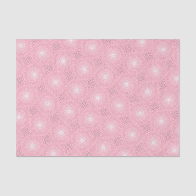 Papel De Seda Padrão de círculos rosa (Frente )