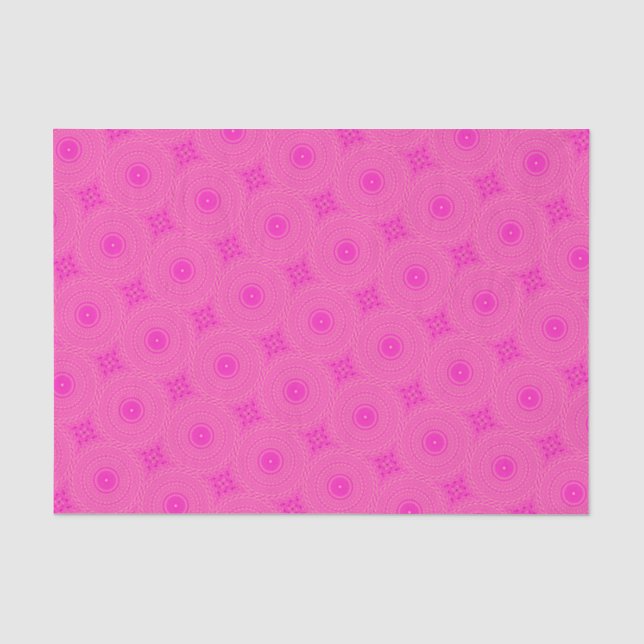 Papel De Seda Padrão de círculos rosa quente (Frente )