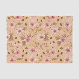 Papel De Seda Padrão de Cobertura de Café Flor de Cerejeira (5)
