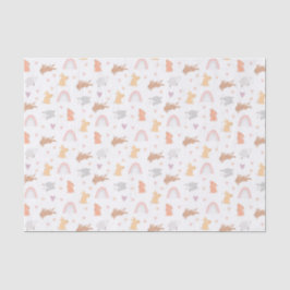 Papel De Seda Padrão de coelhinho de aniversário da Primavera de