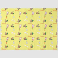 Padrão de coelho & cenouras em amarelo