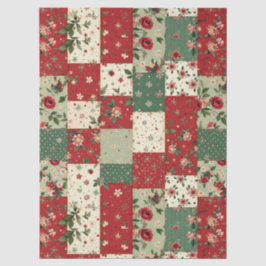 Papel De Seda Padrão de Colcha Floral de Natal Vintage Decoupage