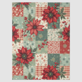 Papel De Seda Padrão de Colcha Floral de Natal Vintage Decoupage
