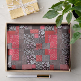 Papel De Seda Padrão de Colcha Floral de Patchwork Retrô