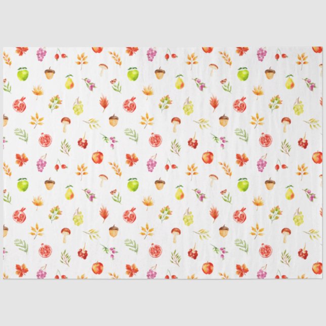 Papel De Seda Padrão de Colheita de Outono (Frente )