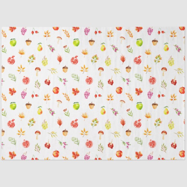 Papel De Seda Padrão de Colheita de outono do outono (Frente )