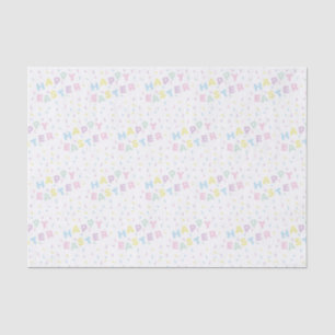 Papel De Seda Padrão de Confetti de Palavra de Felz pascoa Fofo