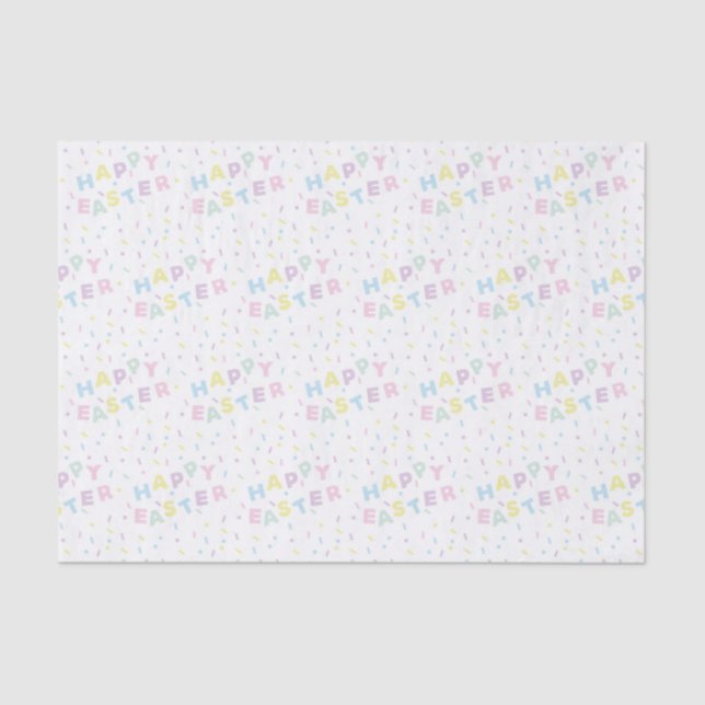 Papel De Seda Padrão de Confetti de Palavra de Felz pascoa Fofo (Frente )