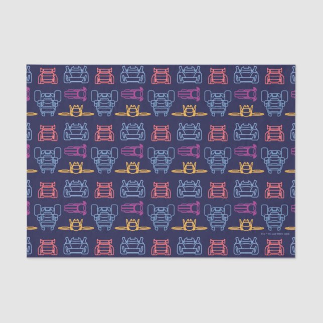 Papel De Seda Padrão de Contorno de Leitura Neon BatWheels™ (Frente )