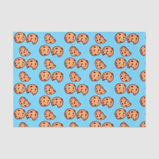 Papel De Seda Padrão de Cookies Chip de Chocolate (Frente )