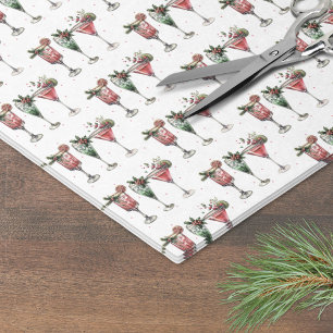 Papel De Seda Padrão de coquetel de Natal bonito