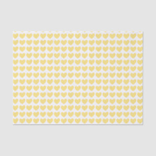 Papel De Seda Padrão de Coração Amarelo Pequeno Pastel