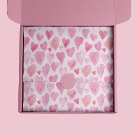 Papel De Seda Padrão de coração de amor fofo rosa para o Dia dos