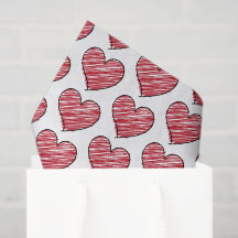 Padrão de Coração Rabiscado Vermelho Desenhado à M