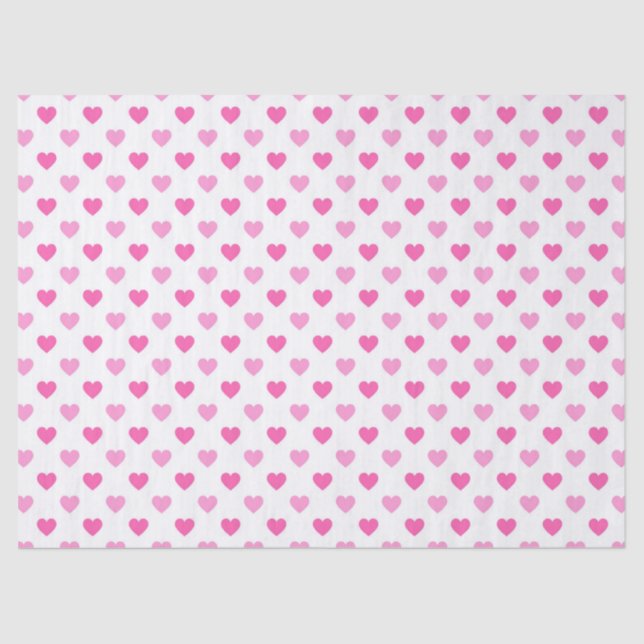 Papel De Seda Padrão de Coração Rosa de Conscientização sobre o  (Frente )