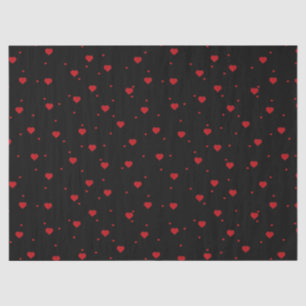 Papel De Seda Padrão de Corações Vermelho Bonito