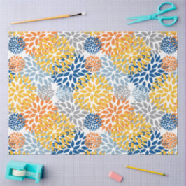 Papel De Seda Padrão de cores brilhantes da Abstrato Floral de V