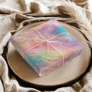 Papel De Seda Padrão de Cores Glitter Pastel Abstrato Chic