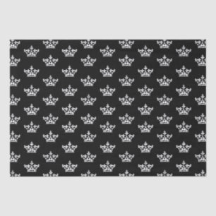 Papel De Seda Padrão de Coroa Branca