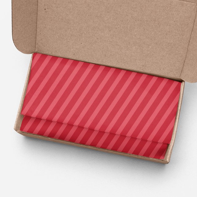 Papel De Seda Padrão de Corte Vermelho Simples (Red striped pattern tissue paper. )