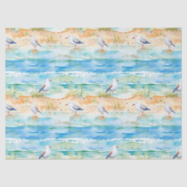 Papel De Seda Padrão de Costa de Maçarico (1) (Frente )