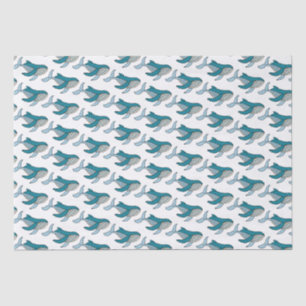 Papel De Seda Padrão de crianças bonitas de baleia azul