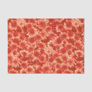 Papel De Seda Padrão de Dahlia Gráfico Moderno, tangerina Laranj