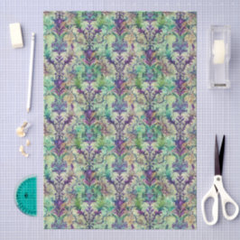 Papel De Seda Padrão de damasco contínuo floral grande e bonito