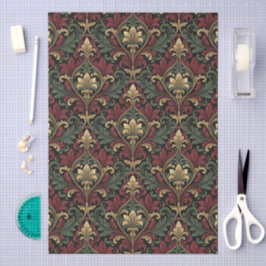Papel De Seda Padrão de damasco floral gótico vitoriano contínuo