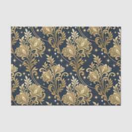 Papel De Seda Padrão de Damasco Floral Palácio Real Brilho Doura