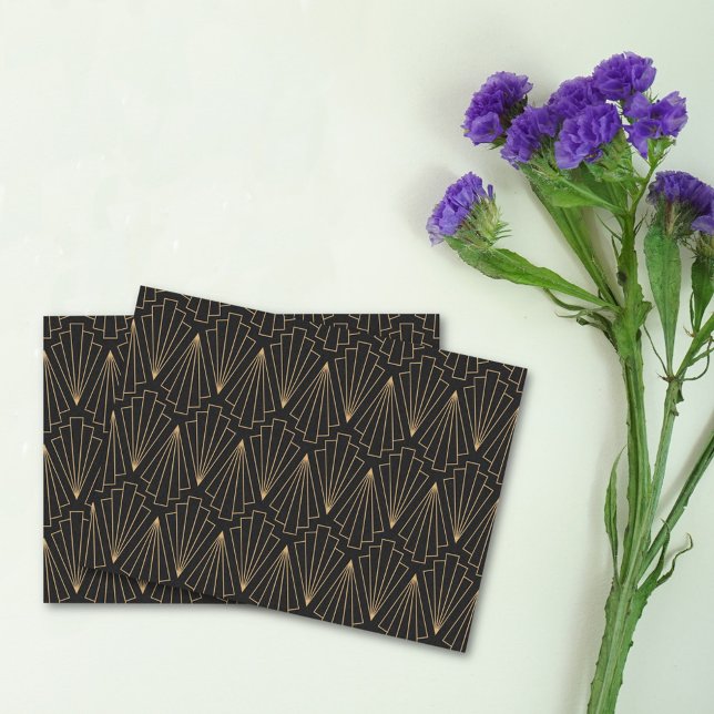 Papel De Seda Padrão de Deco de Arte Dourada e Negra (Criador carregado)