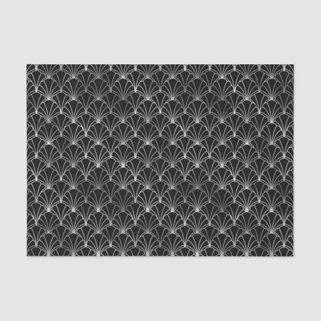 Papel De Seda Padrão de Deco de Arte Negra (Frente )